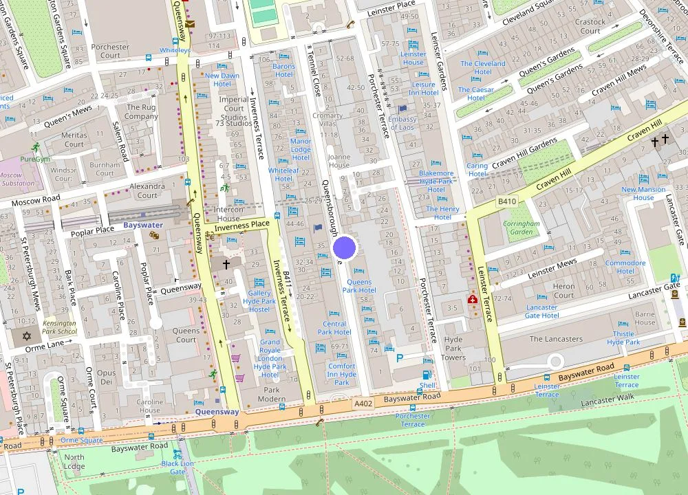 Map: Byron Hotel